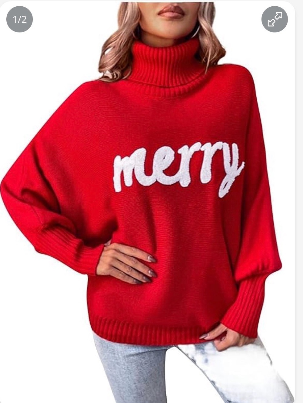 Women Merry Christmas Sweater Funny Holiday Knitted Sweaters Oversized